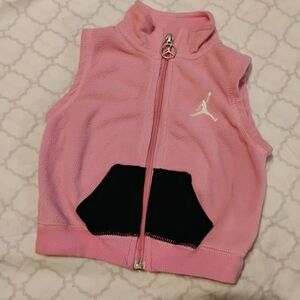 Jordan Pink and Black Kids Fleece Vest